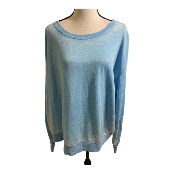 Jane & Delancy womens sweatshirt tie dye blue white round neckline soft X-Large - Picture 2 of 9